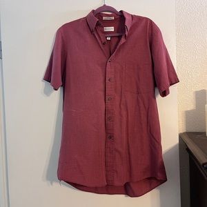Van Heusen Red Button-Up Shirt Large